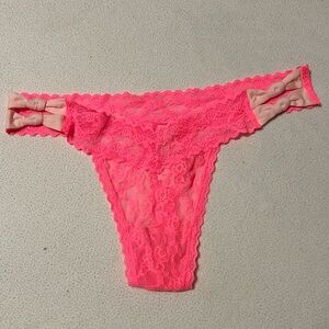 Victoria's Secret Neon Pink Lace Thong